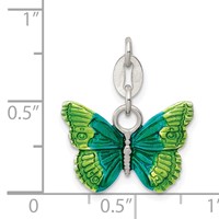 Sterling Silver Enameled Butterfly Charm view 3