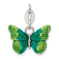 Sterling Silver Enameled Butterfly Charm view 1