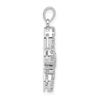 Sterling Silver CZ Butterfly Pendant view 2