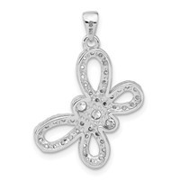 Sterling Silver CZ Butterfly Pendant view 4