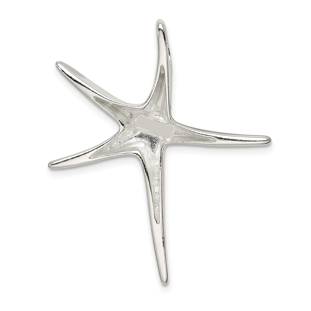 Sterling Silver Rhodium-plated Starfish Pendant (QP1186)