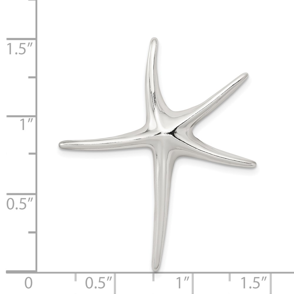 Sterling Silver Rhodium-plated Starfish Pendant (QP1186)