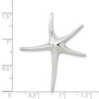 Sterling Silver Rhodium-plated Starfish Pendant view 3