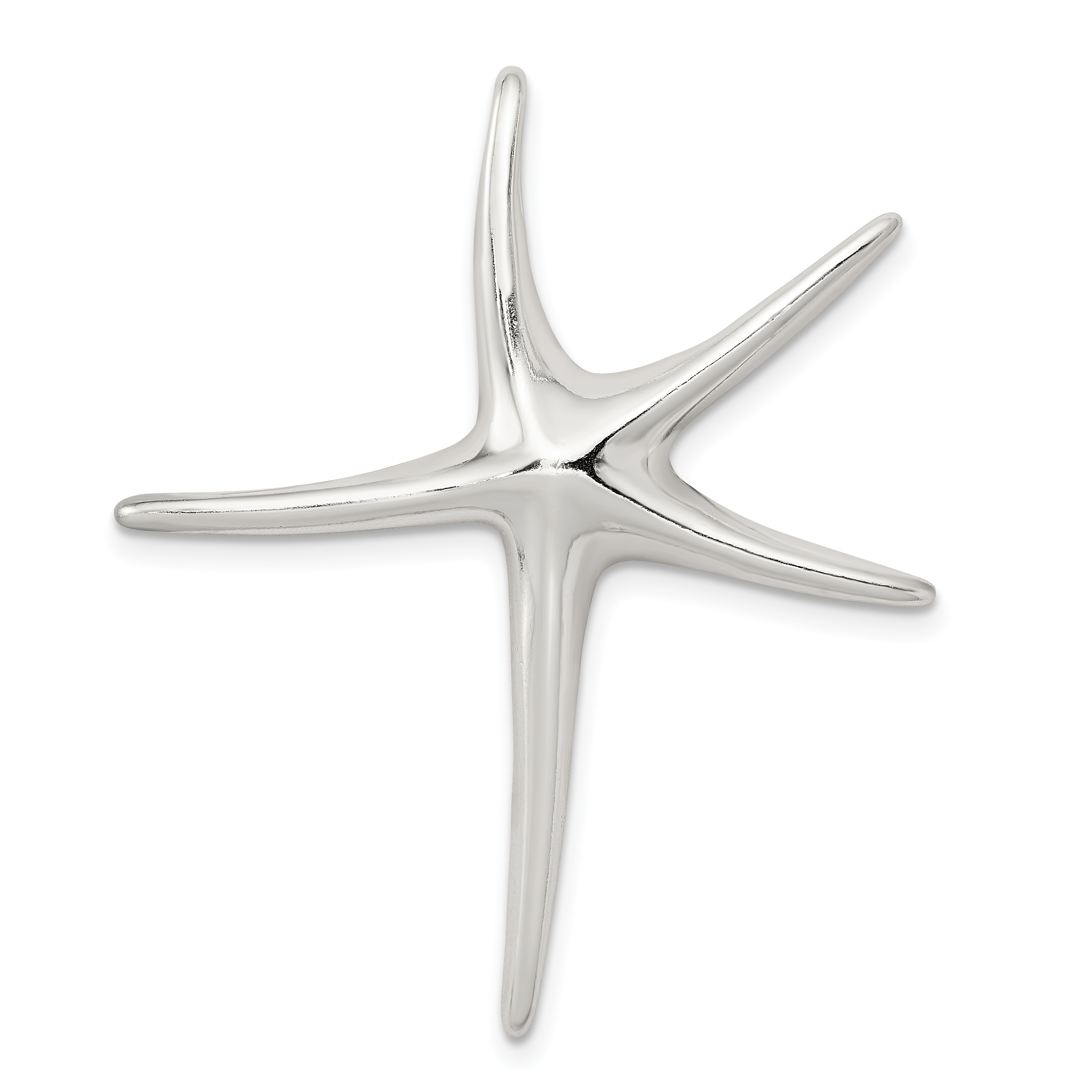 Sterling Silver Rhodium-plated Starfish Pendant (QP1186)