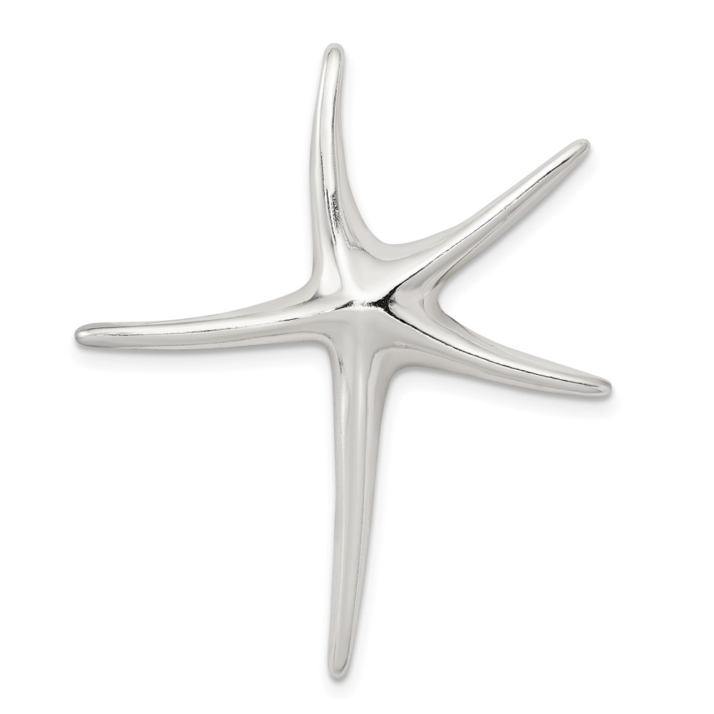 Sterling Silver Rhodium-plated Starfish Pendant (QP1186)