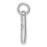 Sterling Silver Rhodium Plated CZ Peace Dove Charm view 2