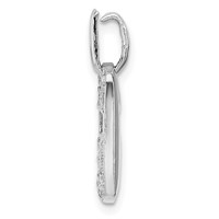 Sterling Silver Rhodiulm Plated Faith CZ Open Cross Charm view 2