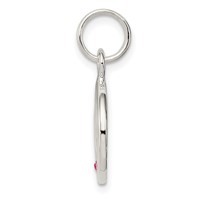 Sterling Silver Hope W Pink CZ Disc Charm view 2