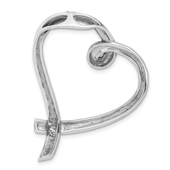 Sterling Silver Marcasite Heart Slide