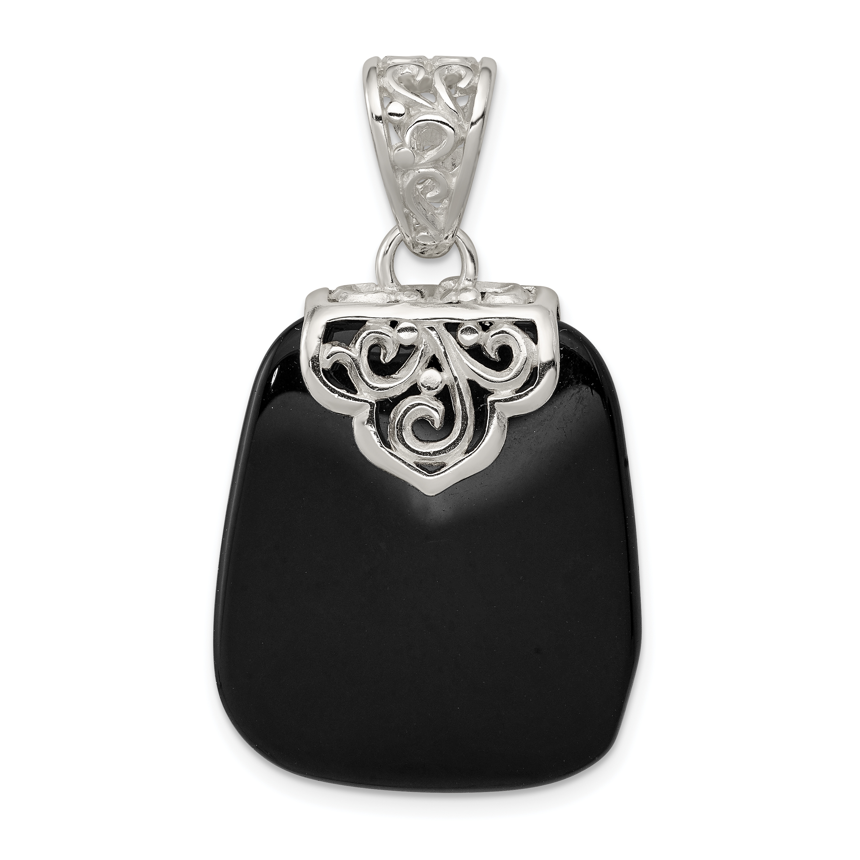 Sterling Silver Black Onyx Pendant (QP1293)