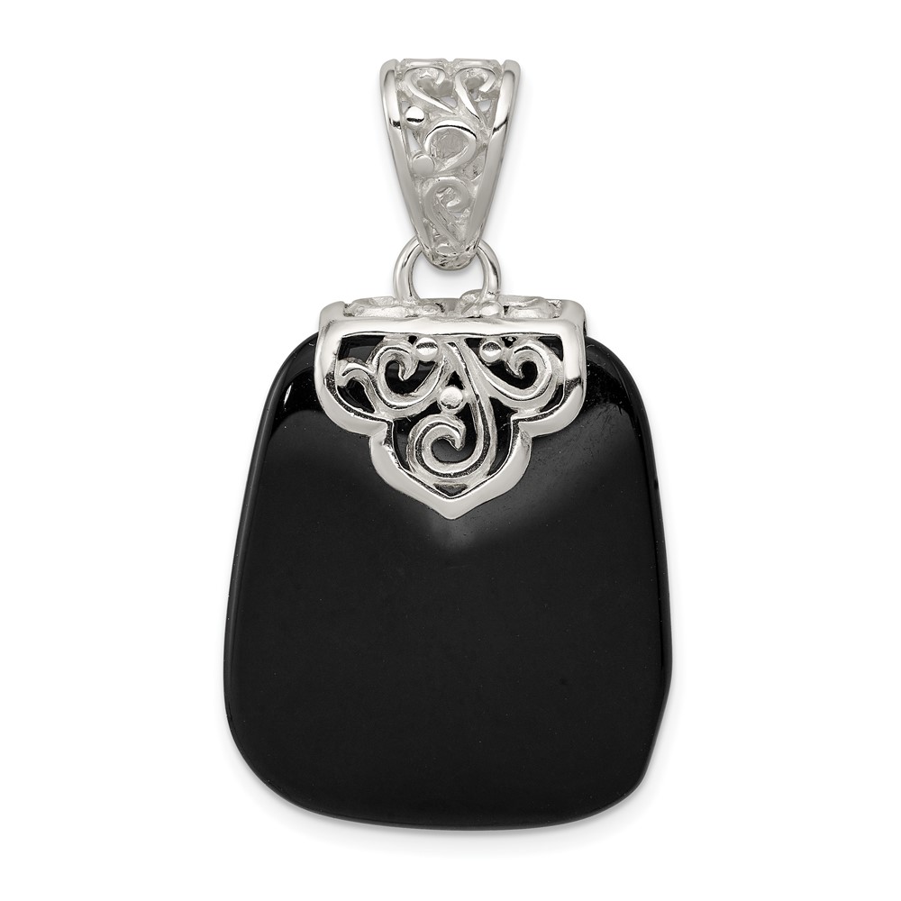 Sterling Silver Black Onyx Pendant (QP1293)