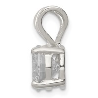 Sterling Silver 8mm Round CZ Pendant view 2