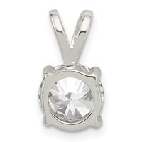 Sterling Silver 8mm Round CZ Pendant view 4