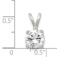 Sterling Silver 8mm Round CZ Pendant view 3