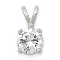 Sterling Silver 8mm Round CZ Pendant view 1