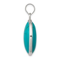 Sterling Silver Oval Turquoise Pendant view 2