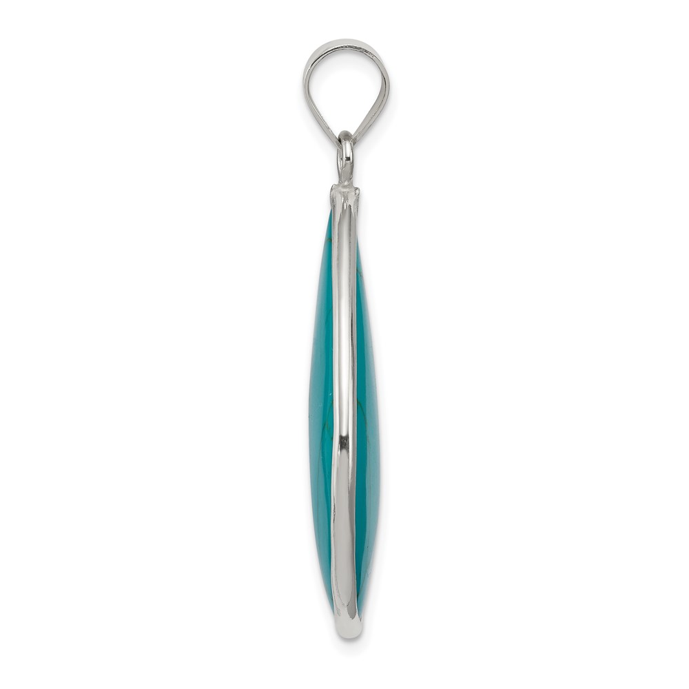 Sterling Silver Teardrop Turquoise Pendant (QP1324)
