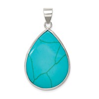Sterling Silver Teardrop Turquoise Pendant view 4
