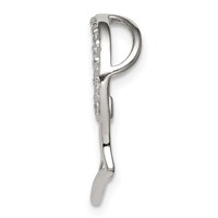 Sterling Silver Rhodium-plated CZ Heart Pendant view 2