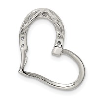 Sterling Silver Rhodium-plated CZ Heart Pendant view 4
