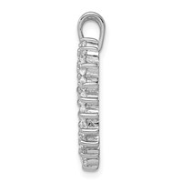 Sterling Silver Rhodium-plated CZ Heart Pendant view 2