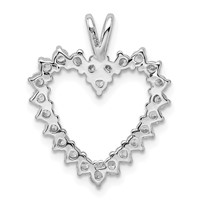 Sterling Silver Rhodium-plated CZ Heart Pendant view 4