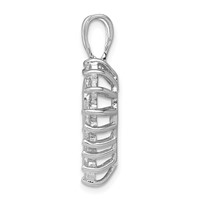 Sterling Silver Rhodium-plated CZ Open Heart Pendant view 2