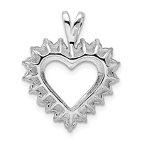 Sterling Silver Rhodium-plated CZ Open Heart Pendant view 4