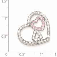Sterling Silver CZ Heart Pendant view 2