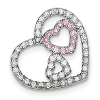 Sterling Silver CZ Heart Pendant view 1