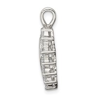 Sterling Silver Rhodium-plated CZ Heart Pendant view 2
