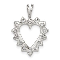 Sterling Silver Rhodium-plated CZ Heart Pendant view 3