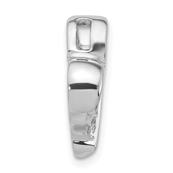 Sterling Silver Polished CZ Heart Chain Slide Pendant