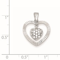 Sterling Silver CZ Heart Pendant view 2