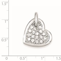 Sterling Silver CZ Heart Pendant view 2