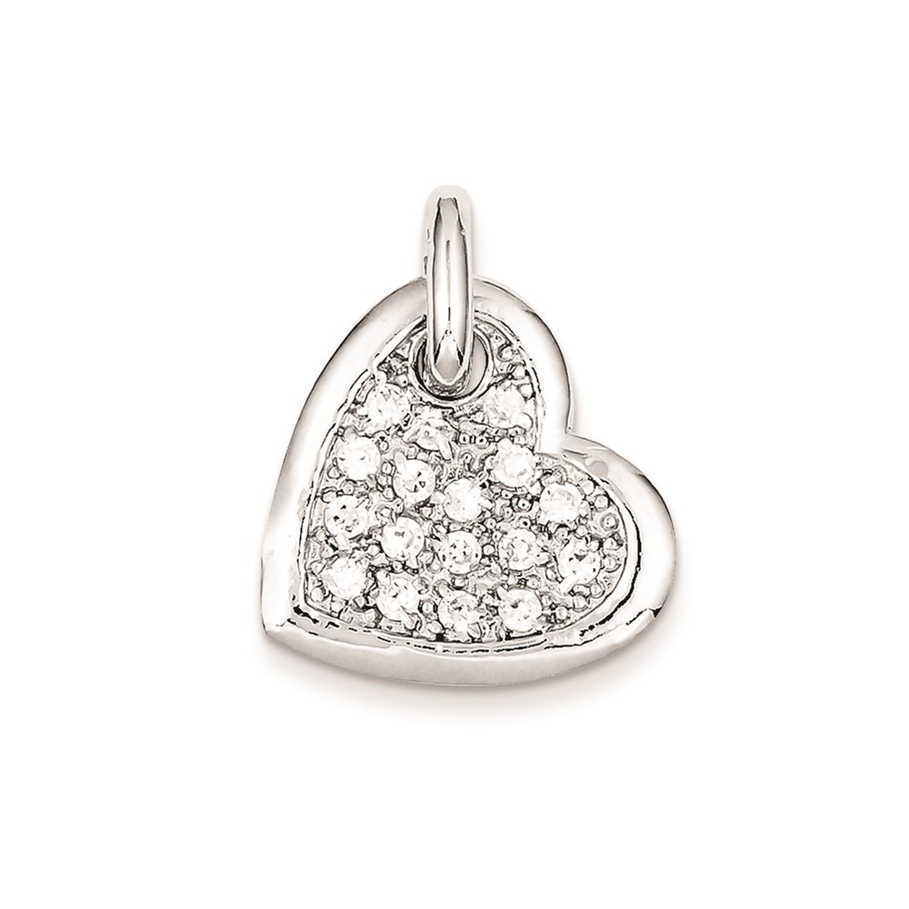 Sterling Silver CZ Heart Pendant