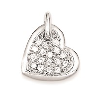 Sterling Silver CZ Heart Pendant view 1