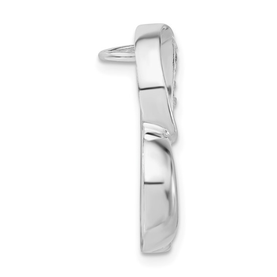 Sterling Silver CZ Heart Slide Pendant