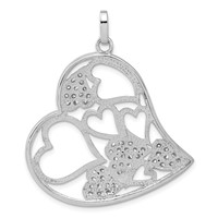 Sterling Silver CZ Heart Pendant view 4