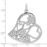 Sterling Silver CZ Heart Pendant view 3