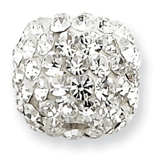 Sterling Silver Stellux Crystal Round Slide