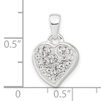 Sterling Silver Stellux Crystal Heart Pendant view 3