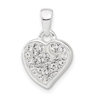 Sterling Silver Stellux Crystal Heart Pendant view 1