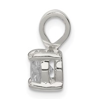 Sterling Silver 7mm Round CZ Pendant view 2