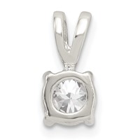 Sterling Silver 7mm Round CZ Pendant view 4