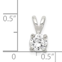 Sterling Silver 7mm Round CZ Pendant view 3