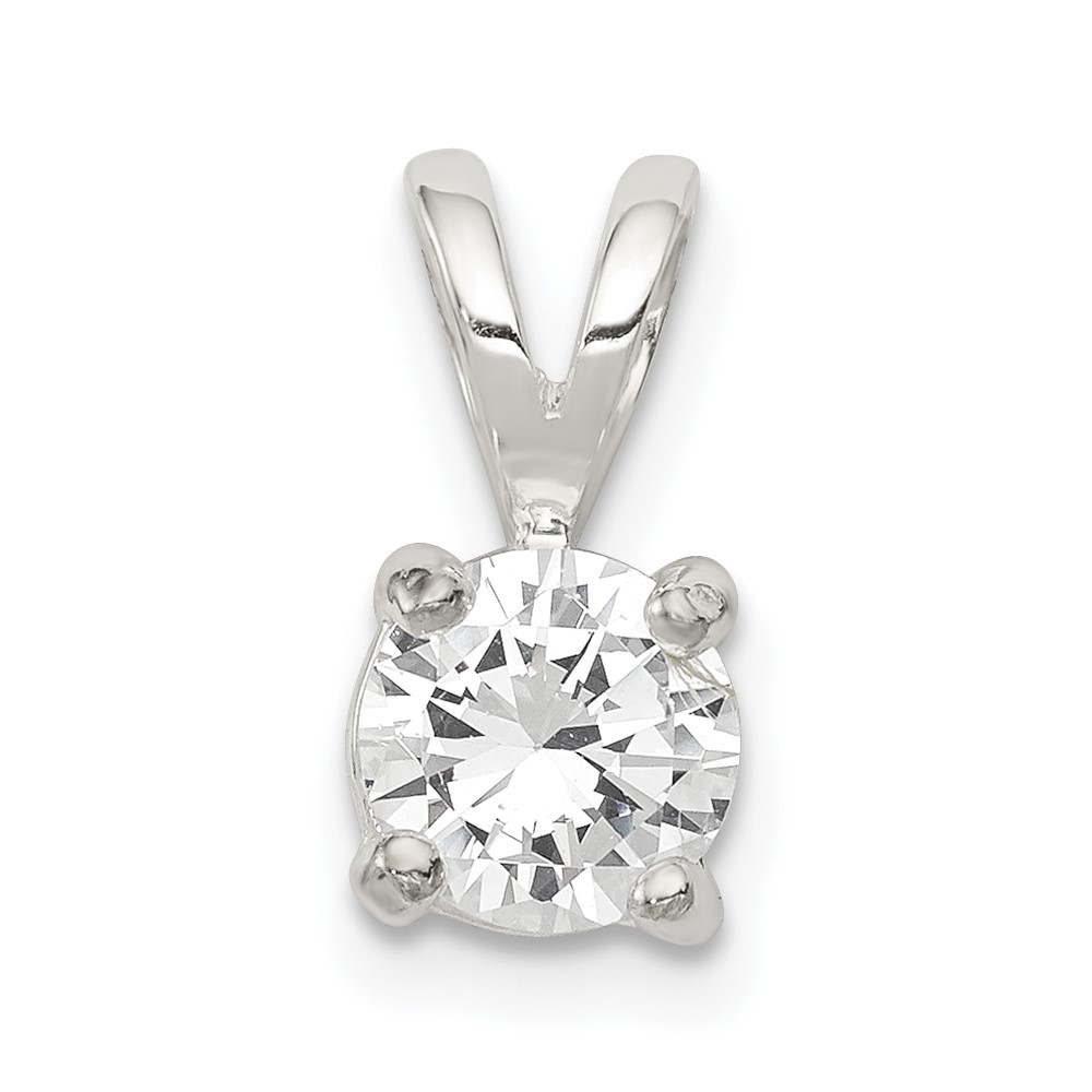 Sterling Silver 7mm Round CZ Pendant