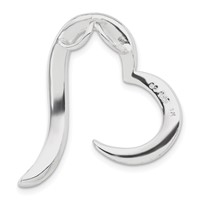 Sterling Silver Stellux Crystal Open Heart Slide Pendant view 4