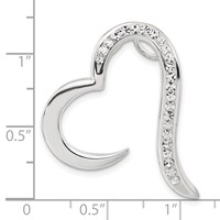 Sterling Silver Stellux Crystal Open Heart Slide Pendant view 3