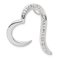 Sterling Silver Stellux Crystal Open Heart Slide Pendant view 1